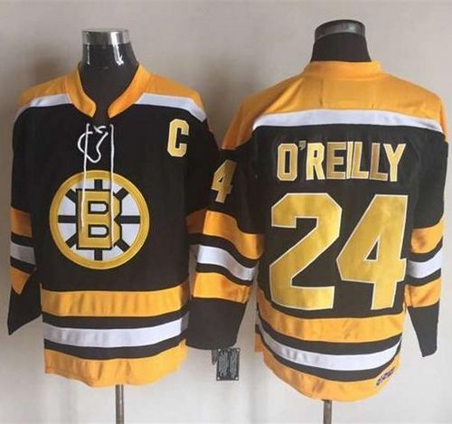 Bruins #24 Terry O'Reilly Black/Yellow CCM Throwback New Stitched NHL Jersey - Click Image to Close